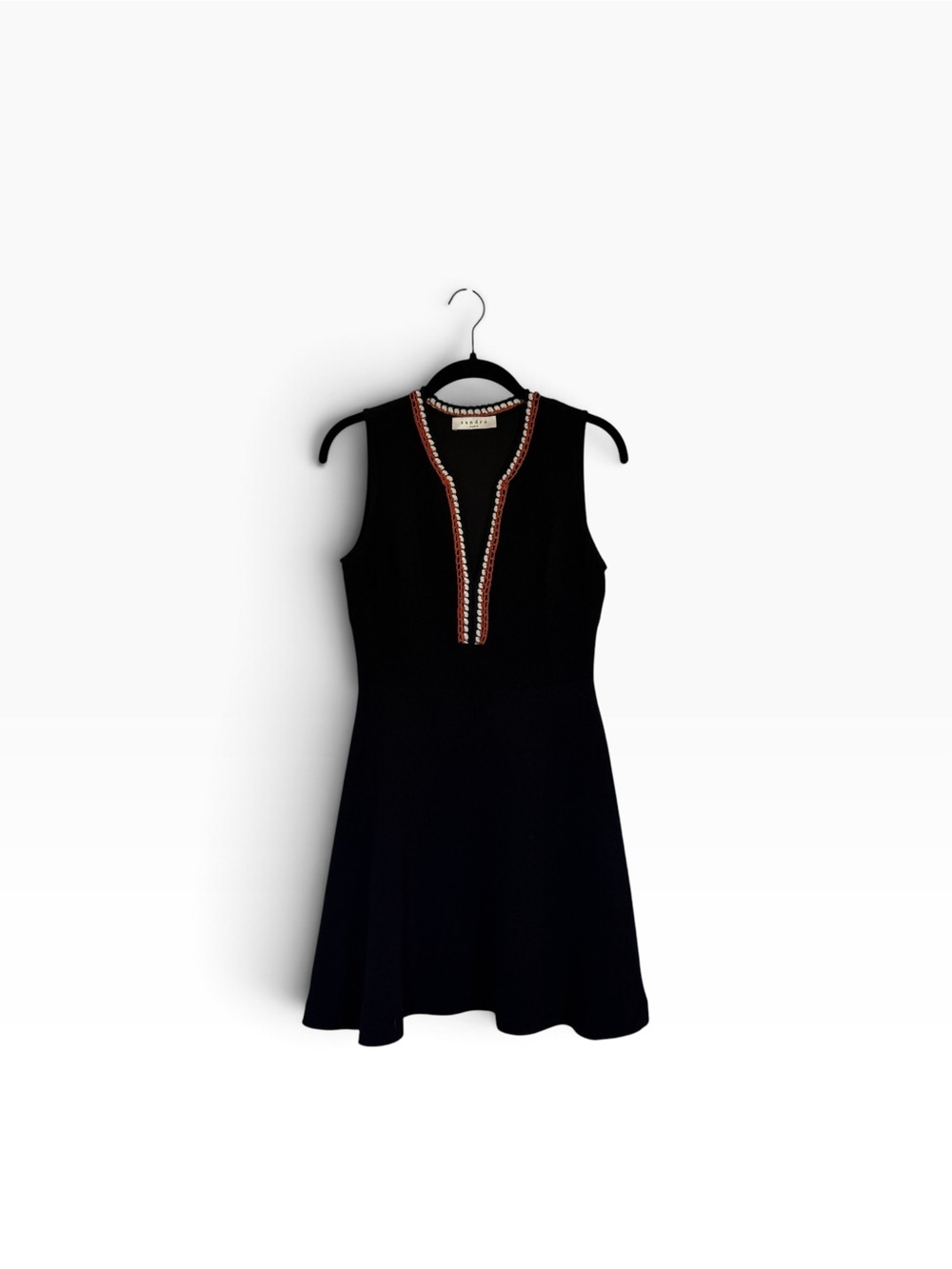 Sandro Paris Sleeveless Fit & Flare Mod Retro 70’s Twee “French Girl” Dress Sz S